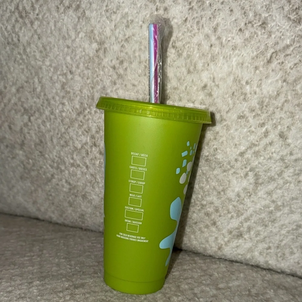 Starbucks Vibrant Green and Pink Tumbler